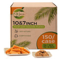 Raj Palm Leaf 10" & 7" Square Plates, 150 Count (3 cases) Bulk Pack
