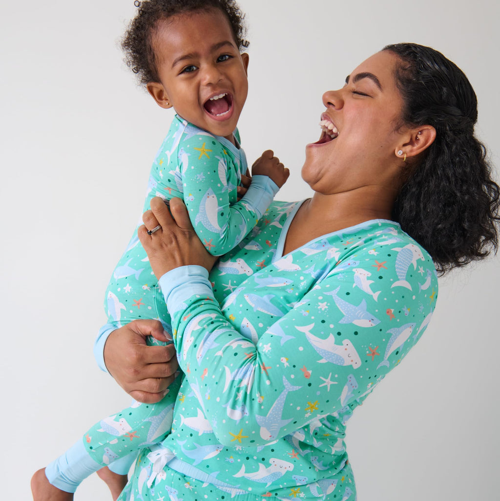 Little Sleepies Baby Pajamas, Shark Soiree, 0-3M
