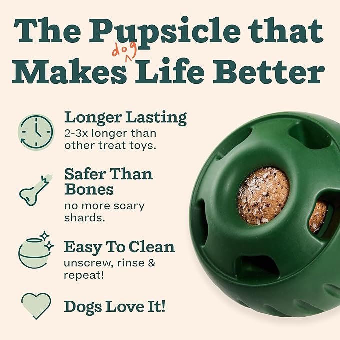 WOOF Pupsicle and Treat Tray - Long-Lasting Interactive Dog Toys and Silicone Dog Treat Mold - Keep Your Pup Busy - Easy to Clean - Toys for Medium and Large Dogs 25-75 lbs