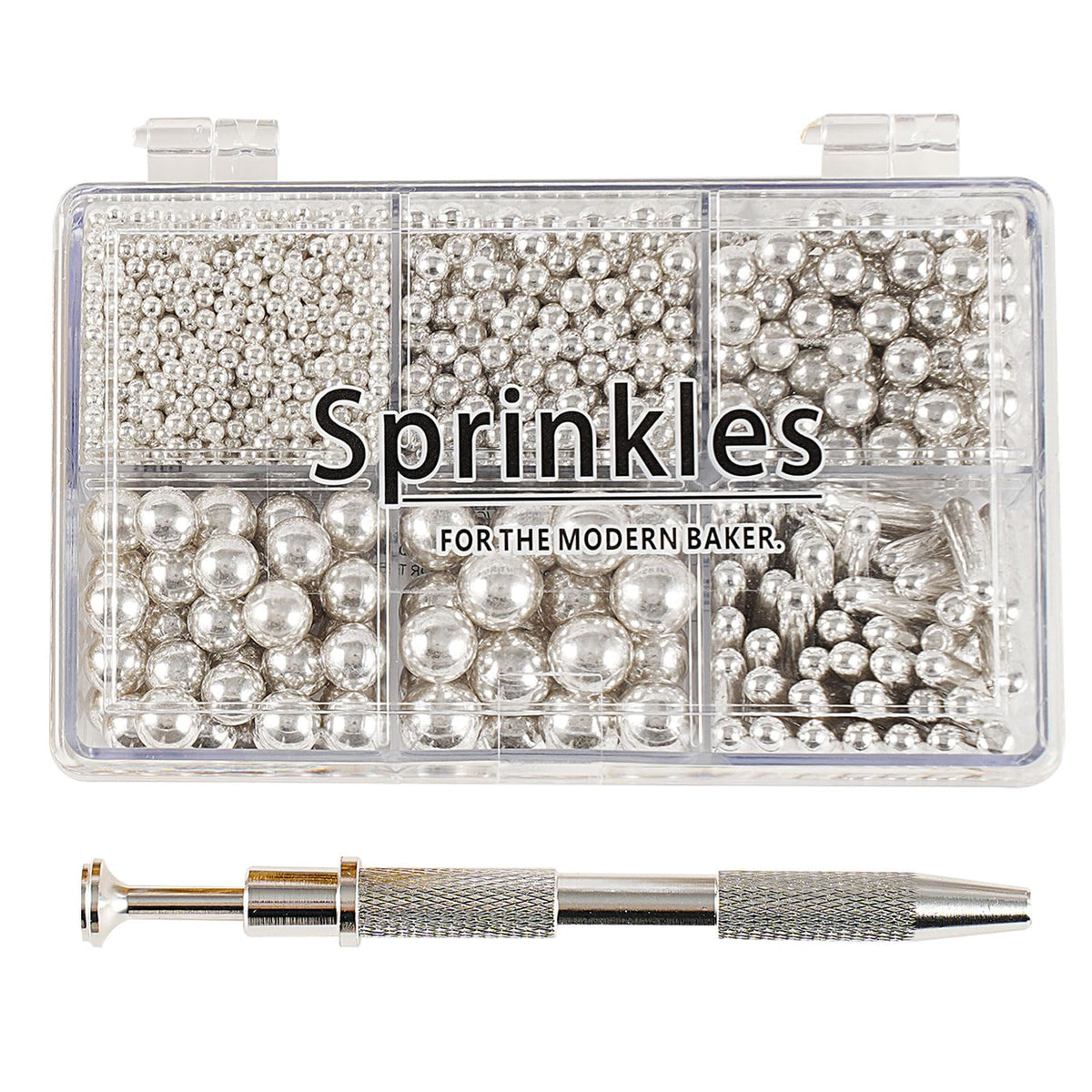 Kasvan Blue Mix Sugar Sprinkles - Edible Candy Pearls with 4-Claw Sprinkle Pen,118g/4.16 Oz, Gift Box Pack, Baking Cake Decorations, Ice Cream Toppings and Cookie Decorating (Blue)