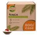 Raj Palm Leaf 4" Round Bowls, 800 Count (8 cases) Bulk Pack