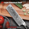 Kitchen Knife Japanese Damascus Nakiri Knife 7 Inch