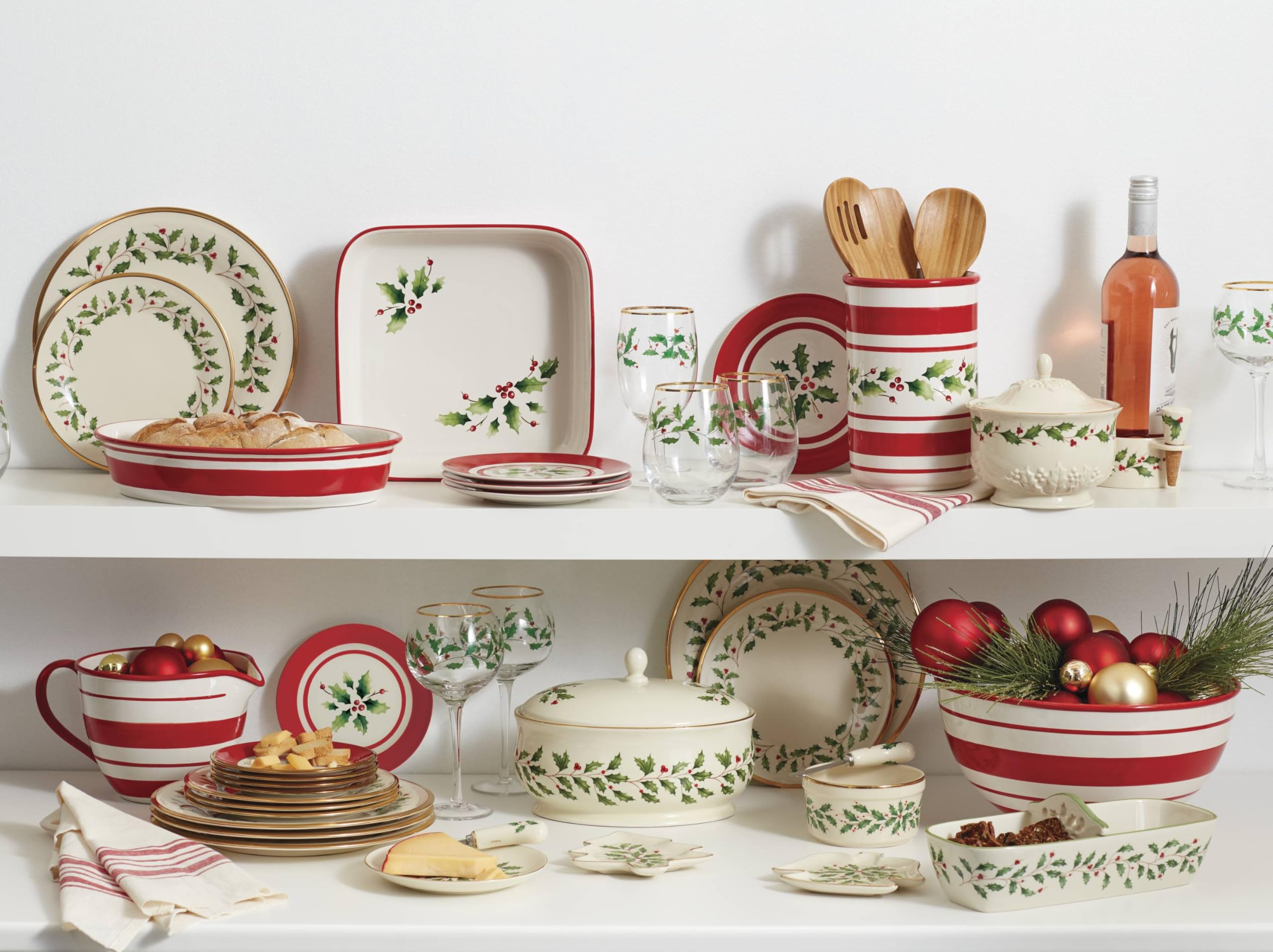Lenox Holiday Porcelain Christmas Salad Plate Set for 4
