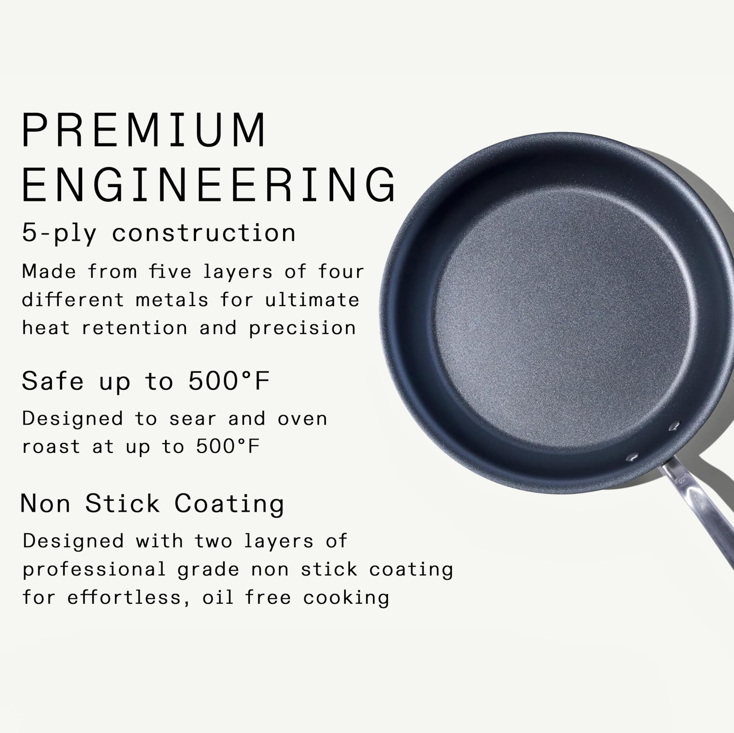 Made In Cookware - ProCoat 10" Non Stick Frying Pan (Graphite) - 5 Ply Stainless Clad Nonstick - Professional Cookware - Induction Compatible