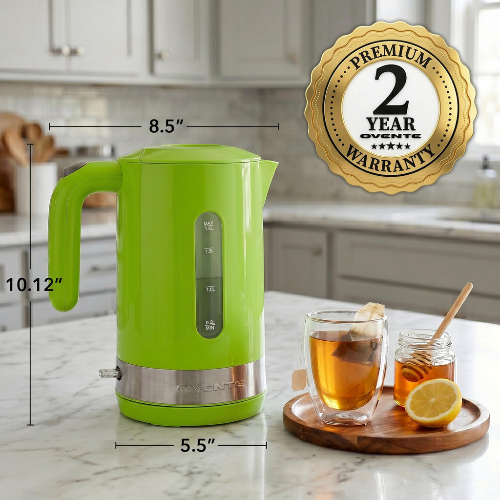OVENTE 1.8L Electric Kettle with 1500W Fast Boiling Heater, Green KP413G