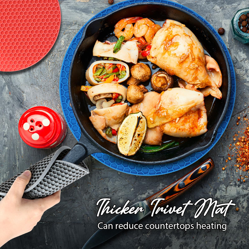 Joyhalo 4 Pack Silicone Trivet for Hot Dishes