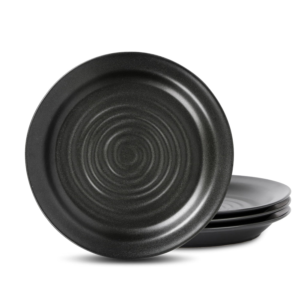 Stone Lain Orbit 4-Piece Dinner Plate Set Stoneware, Charcoal