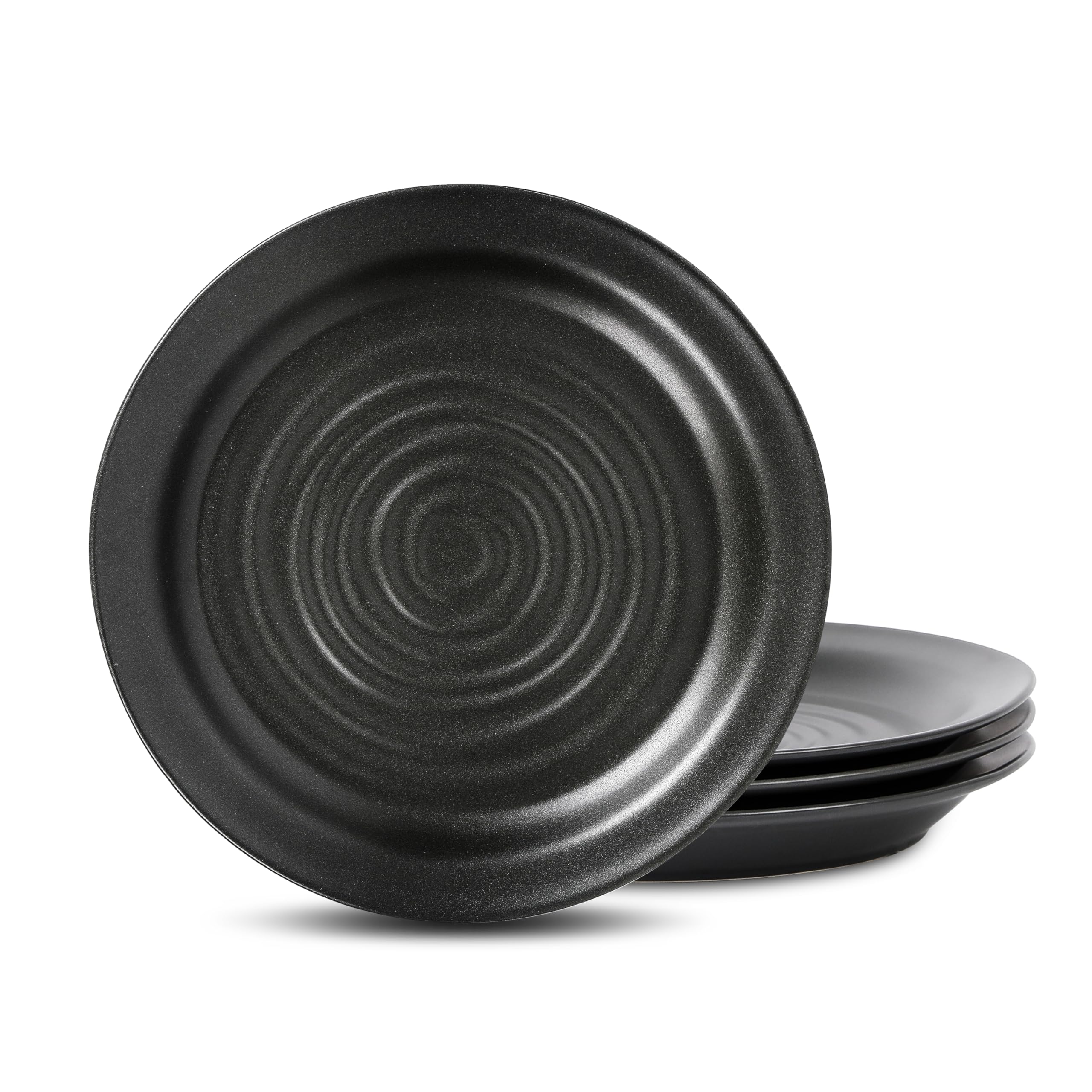 Stone Lain Orbit 4-Piece Dinner Plate Set Stoneware, Charcoal