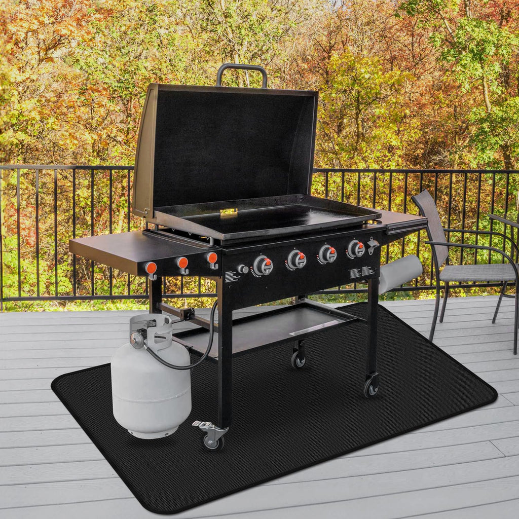 75 x 40 inch Under Grill Mats for Blackstone - Large Fireproof Grill Mat for Deck Protector, Double-Sided Waterproof Oil-Proof BBQ Floor Matt for Blackstone Griddle Accessories