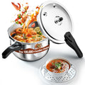 WantJoin Pressure Cooker, 11 Quart Stainless Steel Pressure Canner, Induction Compatible Cookware with Spring Valve Safeguard Devices,Compatible with Gas & Induction Cooker