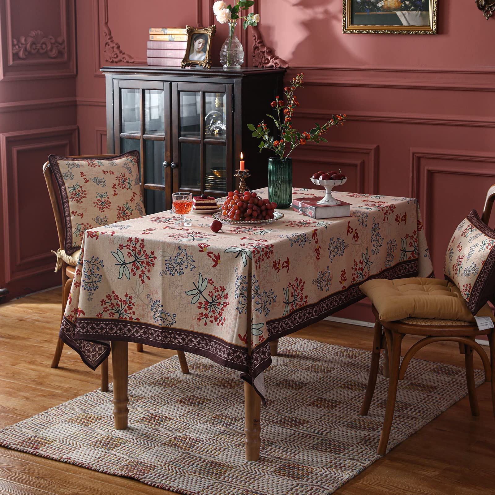 patdrea Vintage French Linen Tablecloth,Square,55"x55"-NewMari