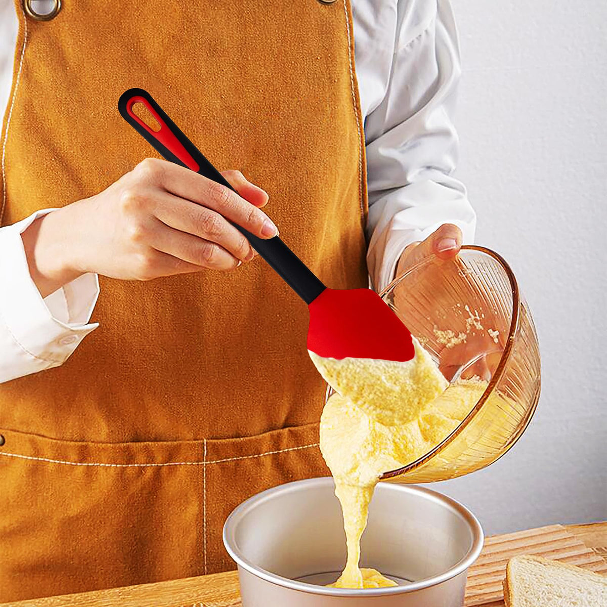 Maxjoy Silicone Spatula Set, 4Pc 600°F Heat Resistant Food Grade Nonstick