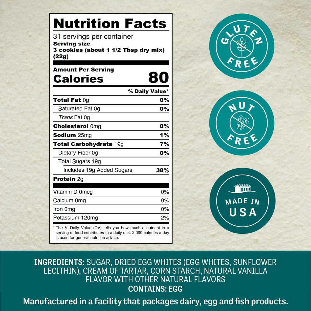 Judee's Gluten Free Meringue Powder Mix - Meringue Powder for Royal Icing - Gluten-Free Nut-Free Cookie Icing Mix - Use with Cookie Decorating Supplies - 24 Oz