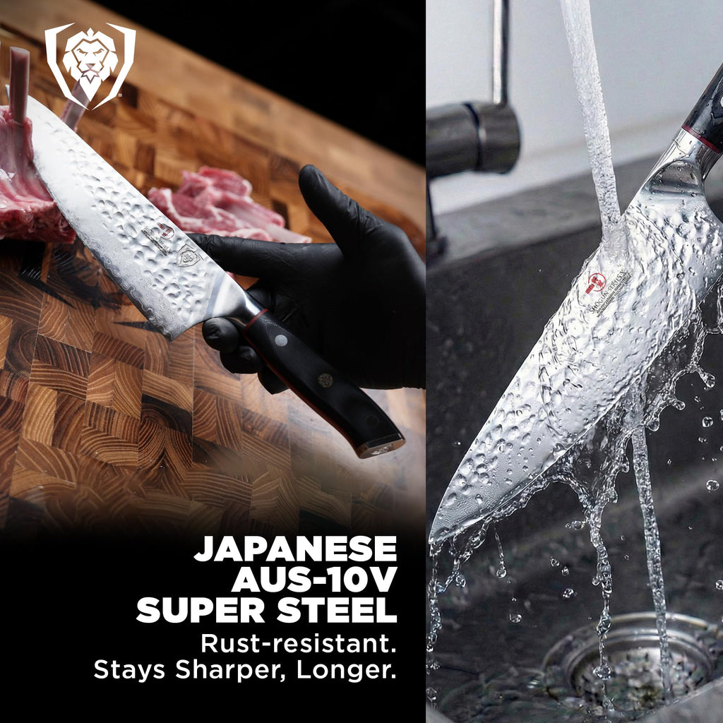 Dalstrong 8" Japanese Chef Knife (Gyuto) — 66-Layer Damascus AUS-10V Steel, Hand-Sharpened 8–12° Edge — For Meal Prep, Sushi, Home Butchering — Shogun ELITE - Full-Tang G-10 Handle, Customer Support