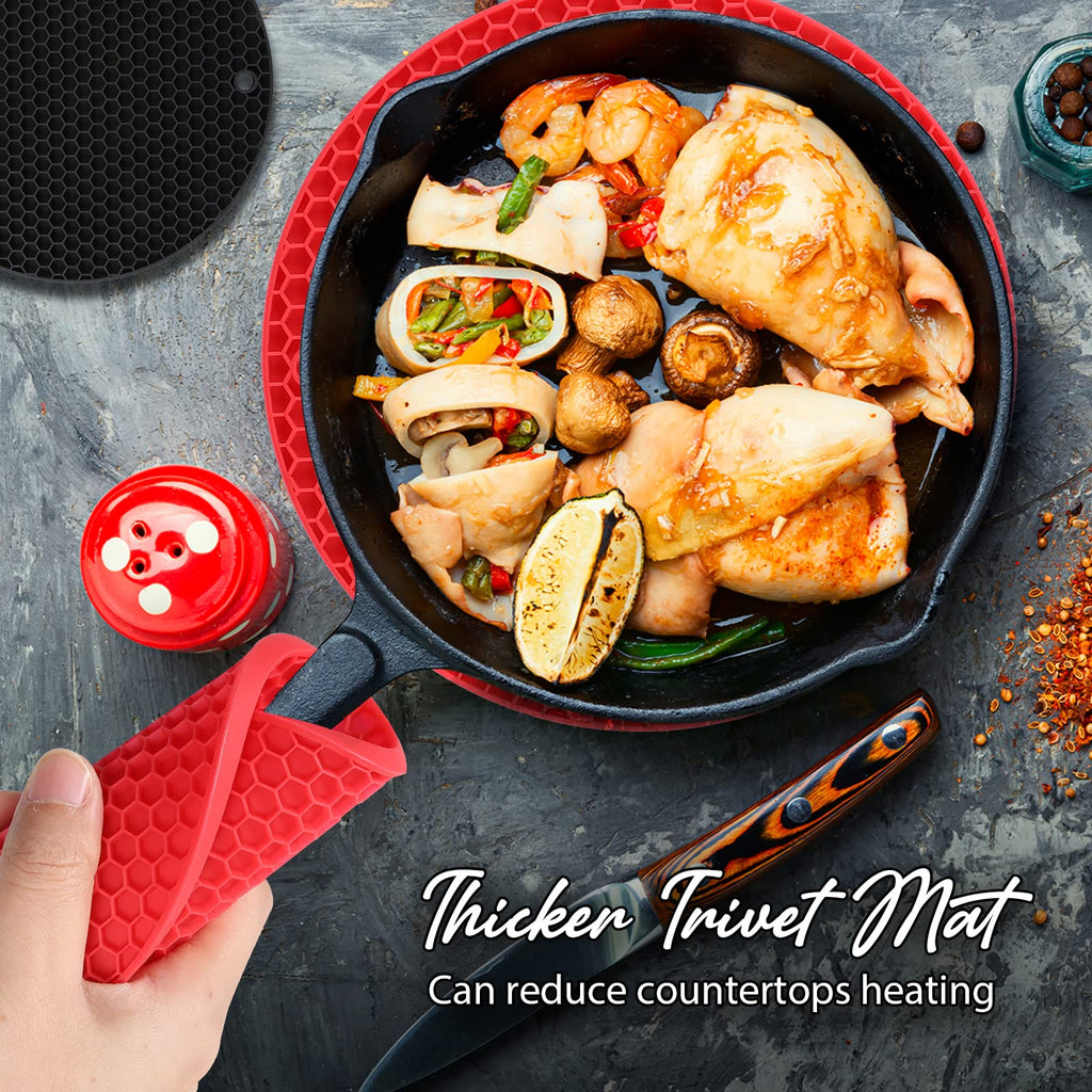 Joyhalo 4 Pack Silicone Trivet for Hot Dishes