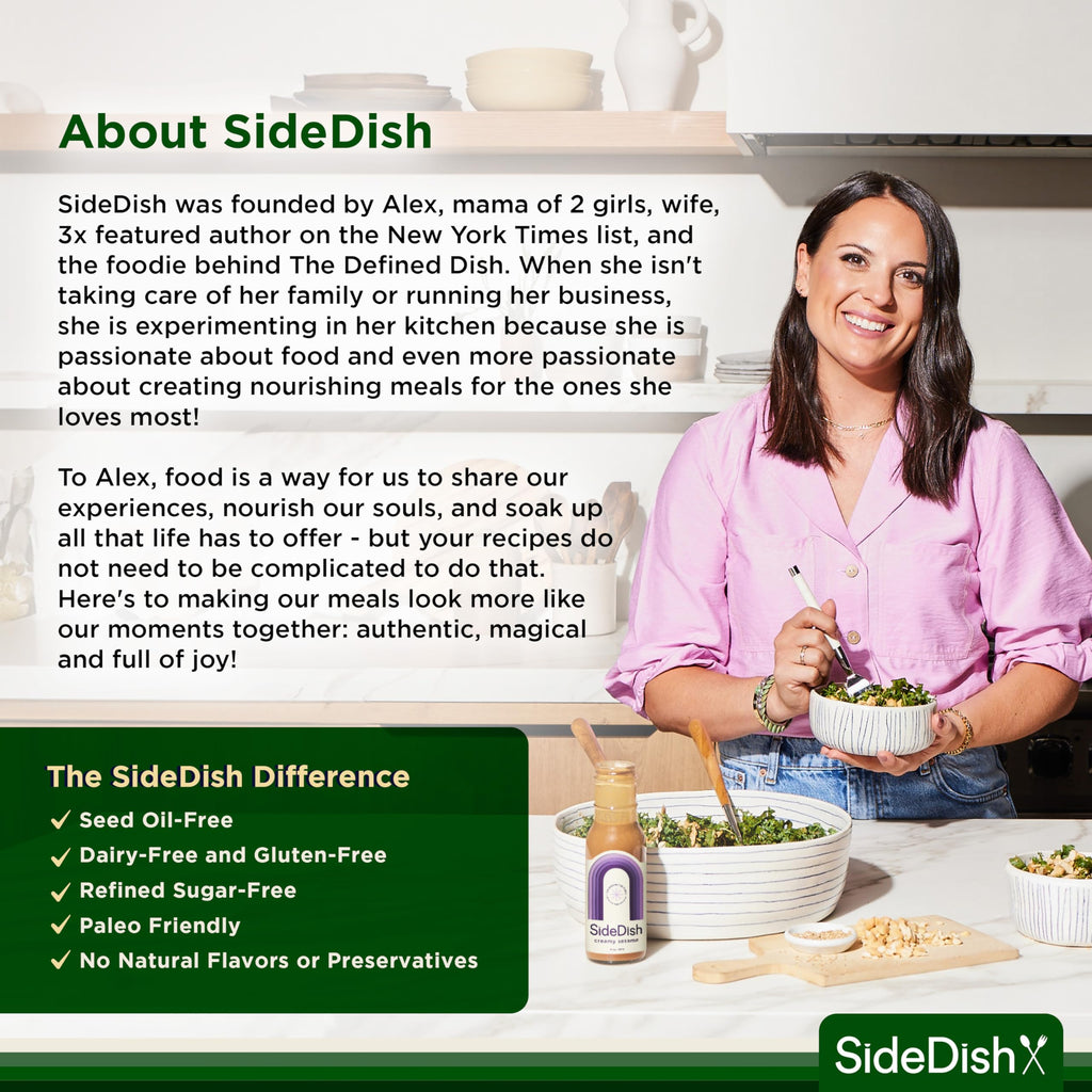 SideDish Honey Dijon Dressing (Pack of 3) – Seed Oil Free Made w/Avocado Oil – Refined Sugar Free, Dairy & Gluten Free Dip & Marinade – Paleo Honey Mustard Dressing for Dips, Sauces