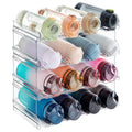 Lifewit Stackable Water Bottle Organizer for Cabinet, Plastic Bottle Holder Fits Bottles/Tumblers up to 3.8" Diameter for Pantry/Countertop, 4 Tier Holds 16 Bottles 41 x 20 x 34 cm/16 x 8 x 13.4