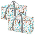 BALEINE 2-Pack Oversized Moving Bags with Reinforced Handles, Heavy-Duty Storage Tote for Clothes, Moving Supplies (Mosaic, 2-Pack)