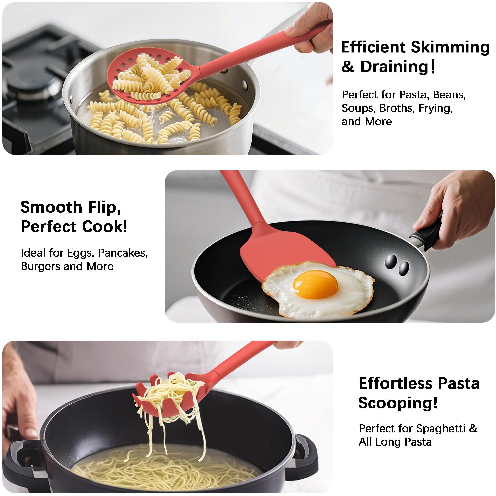 Coukre Silicone Kitchen Cooking Utensils Set, Heat Resistant, 14-Piece