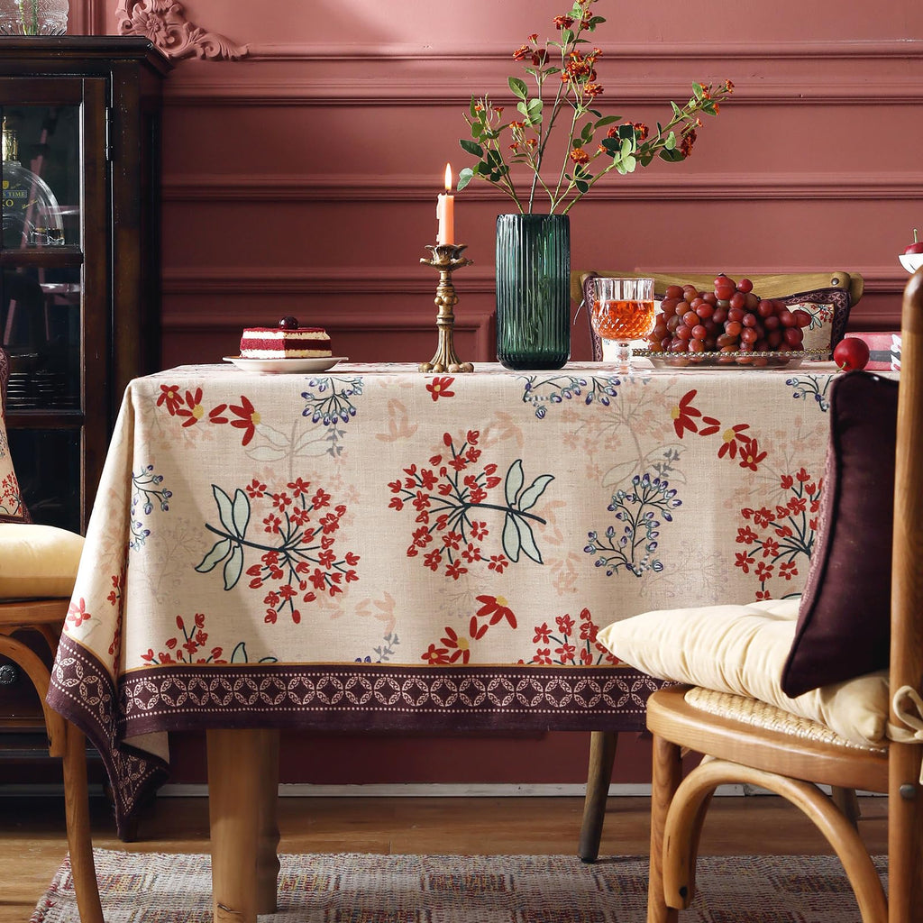 patdrea Vintage French Linen Tablecloth,Rectangular,87"x55"-NewMari