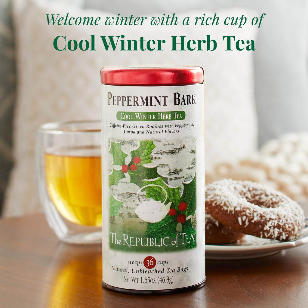 The Republic of Tea Peppermint Bark Herbal Tea, Caffeine Free, 36 Count