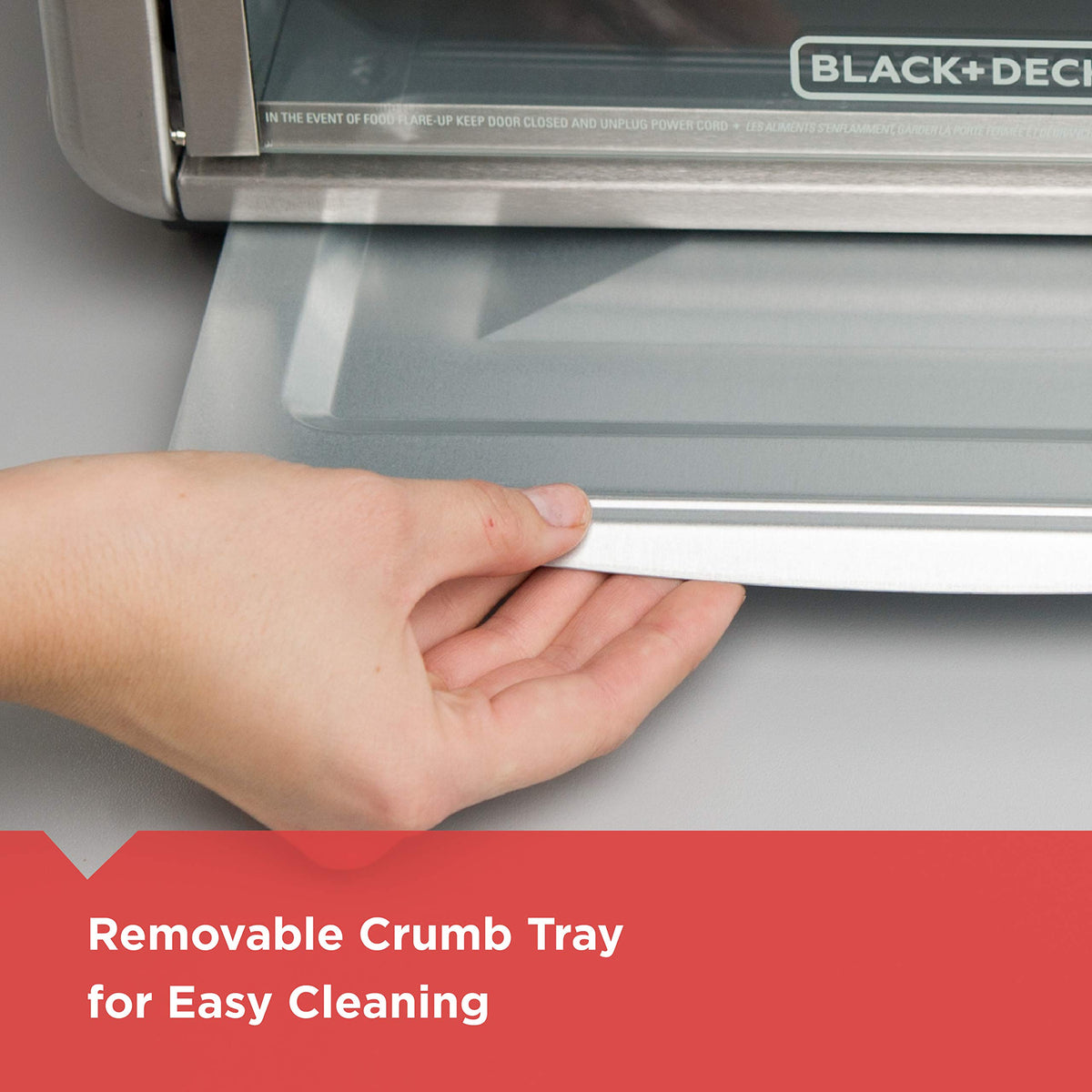 Black+Decker Countertop Convection Toaster Oven, 8 One-touch Cooking Functions, Stainless Steel