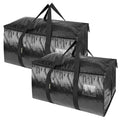 BALEINE 2-Pack Oversized Moving Bags with Reinforced Handles, Heavy-Duty Storage Tote for Clothes, Moving Supplies (Black, 2-Pack)