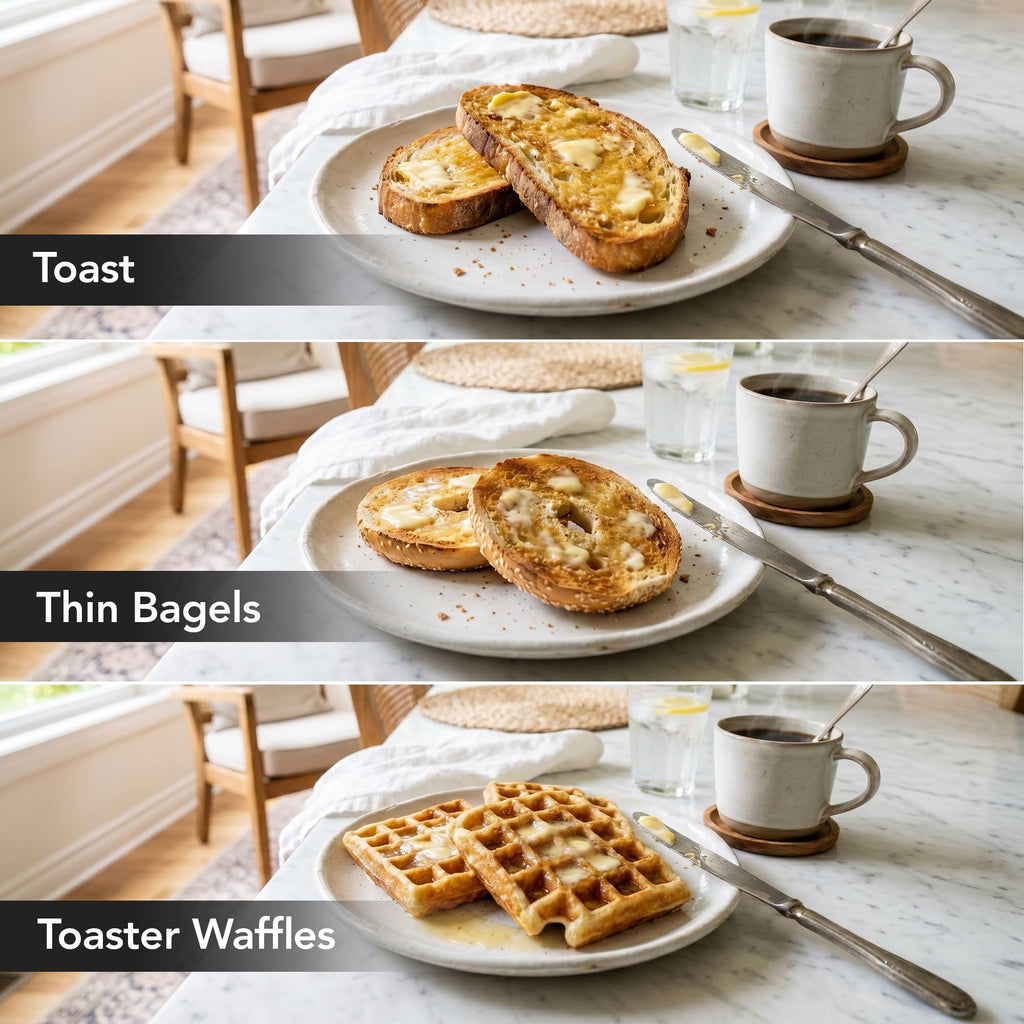 OVENTE Electric 2 Slice Toaster Machine 6-Shade Setting, Black TP2210B
