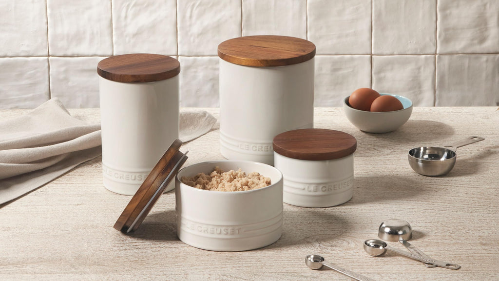 Le Creuset Stoneware Salt Cellar and Storage Canister, 16 oz., White