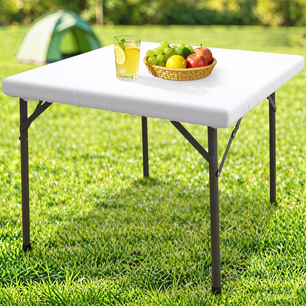 homing Square Table Cloth Cover 34" x 34" Blue Elastic Fitted Tablecloth