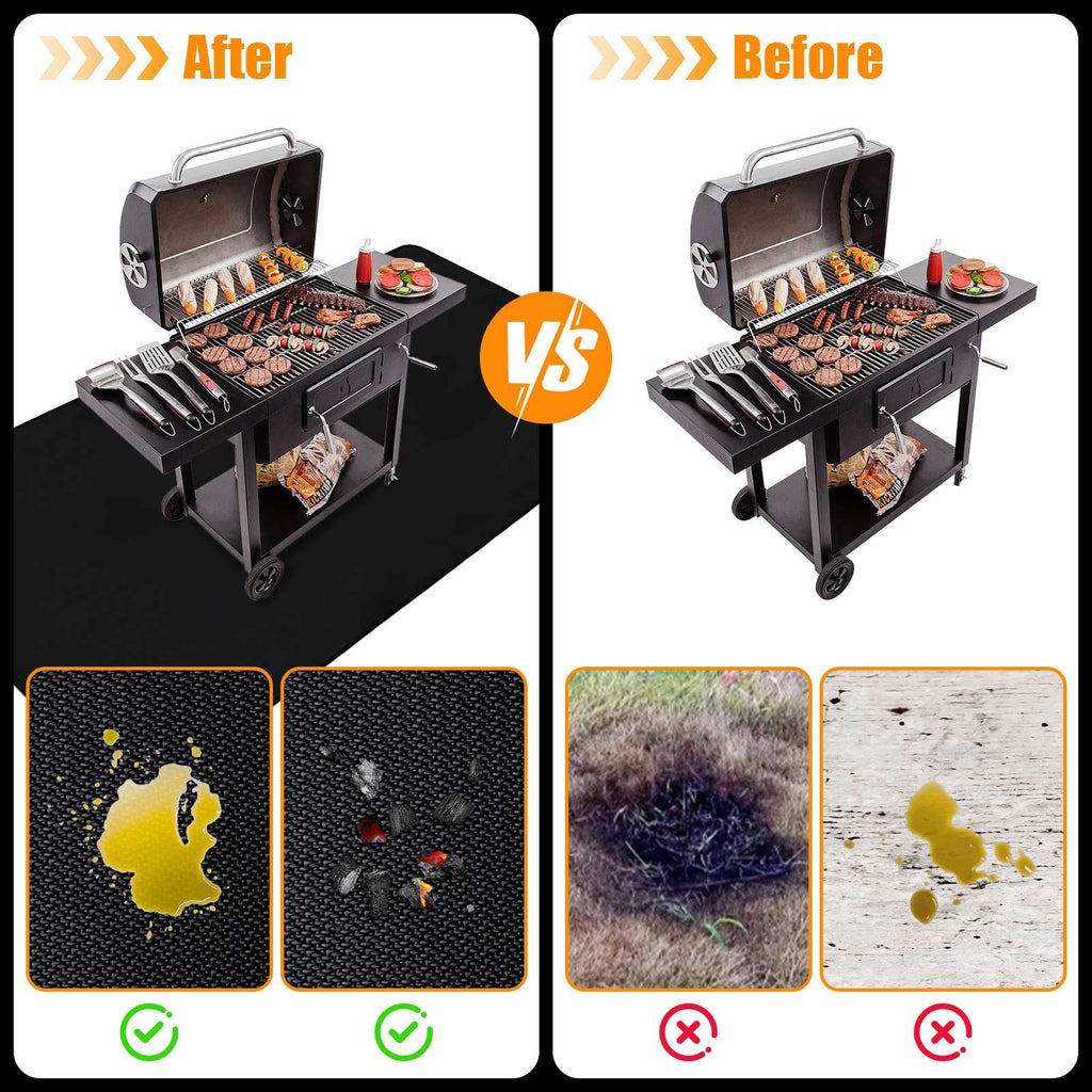 THMINS 80X48 Inches Extra Large Under Grill Mat for Outdoor Grill