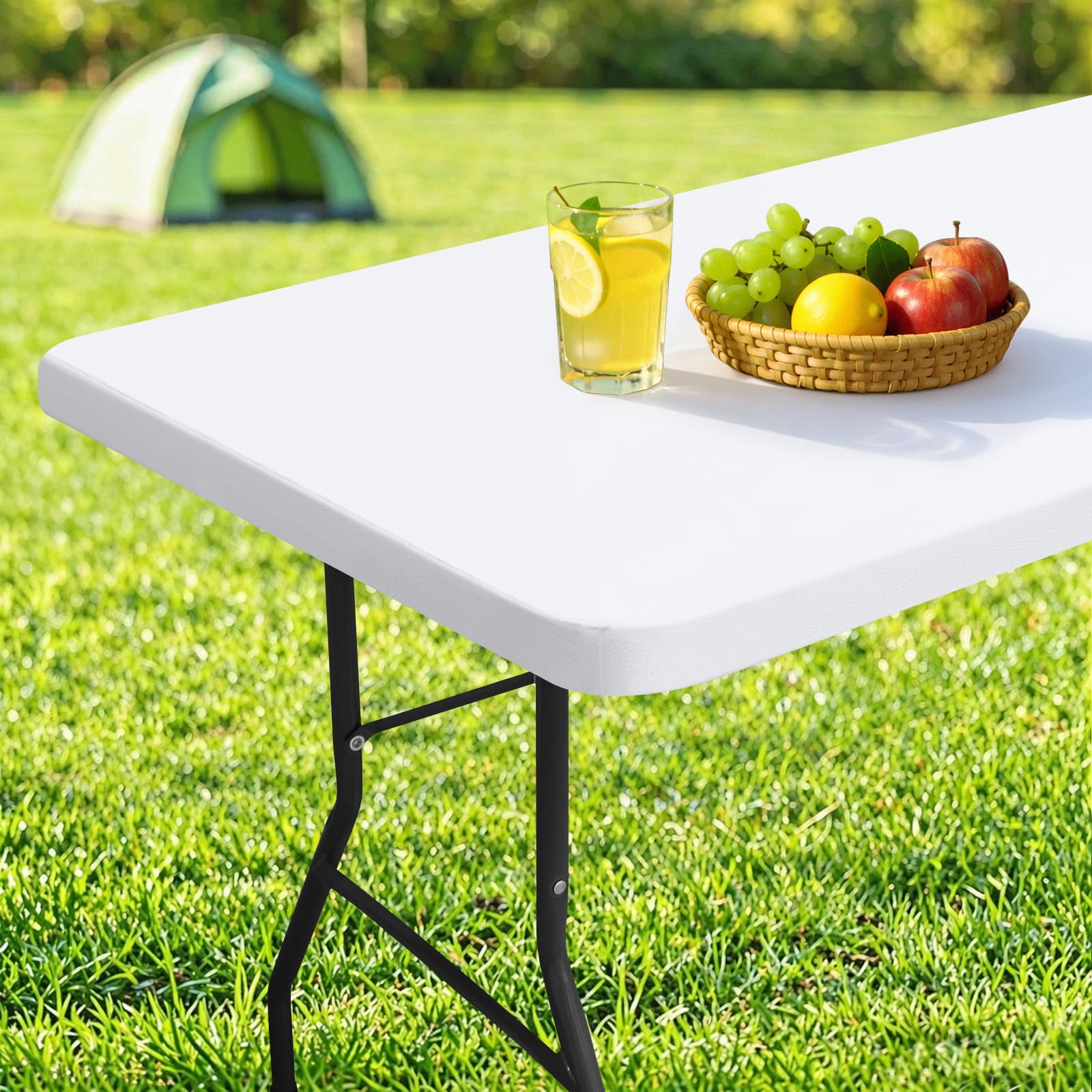 homing Rectangle Table Cloth Cover 6 Foot White Elastic Fitted Tablecloth