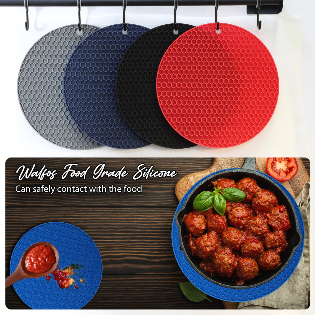 Joyhalo 4 Pack Silicone Trivet for Hot Dishes