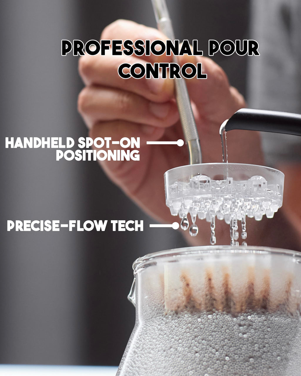 MELODRIP Pour Over Coffee Tool for Cleaner and Sweeter Brewing (Polished Handle and Clear Dish)