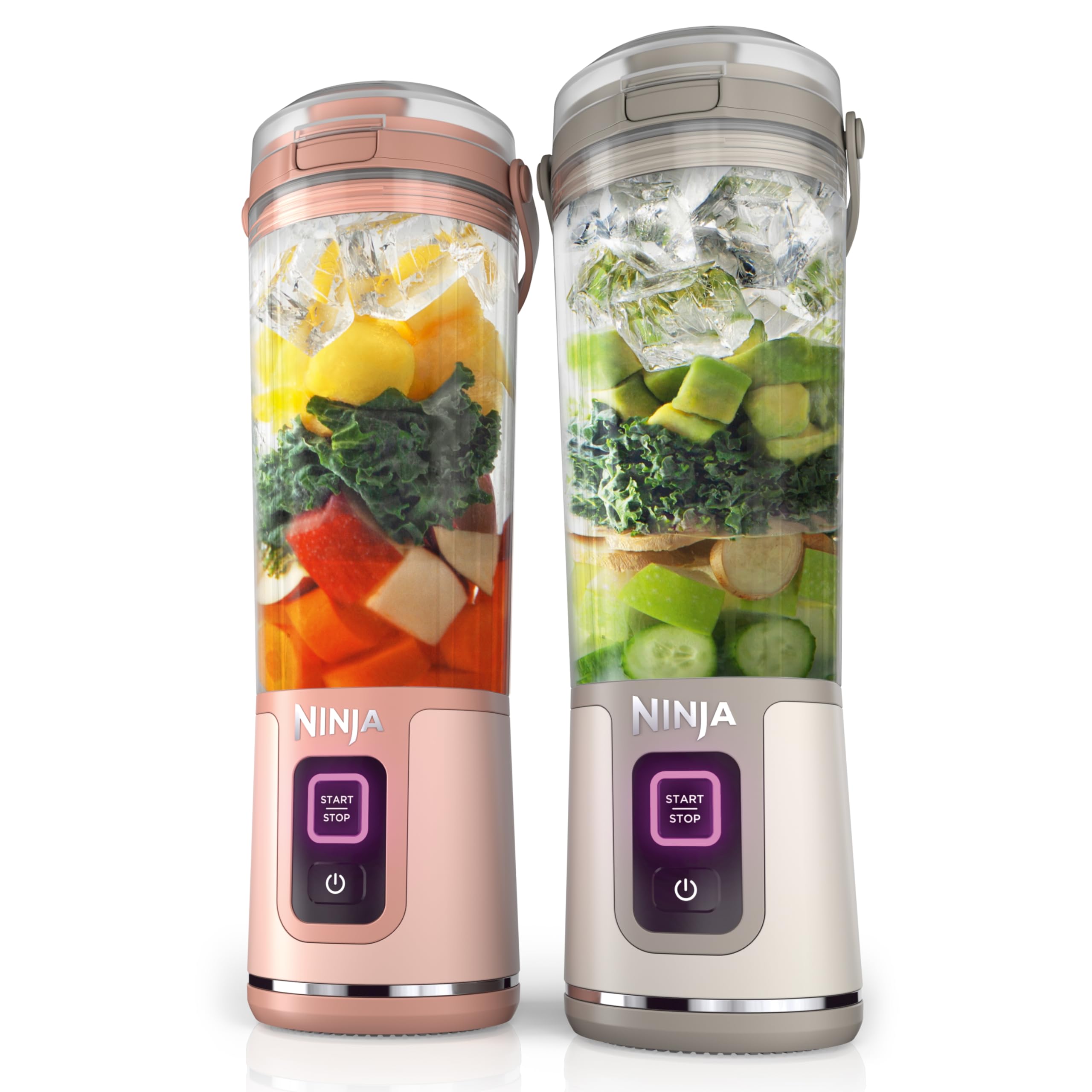 Ninja Blast Two-Pack Portable Blender, 18oz, Peach & Stone, BC155PS