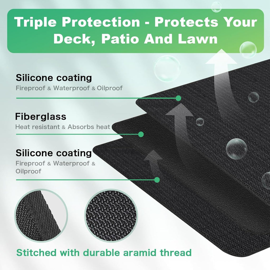 TAOMAND Large 90 x 52 inches Under Grill Mats for Outdoor Grill | BBQ Mat