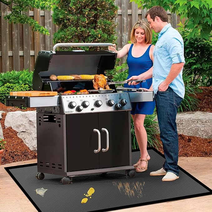 65 ×36 inches Under Grill Mats for Outdoor Grill/ Fireproof Fire Pit Mat for under Fire Pit Fireplace, BBQ Mat under BBQ Waterproof Oil-Proof Grill Floor Pad for Deck Patio Flat Top Smokers Gas Grills
