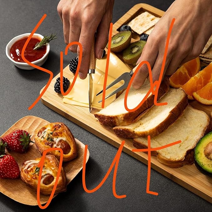 Cutting Boards for Kitchen Non Slip Wood Juice Groove Chopping Board Kitchen Essential House Warming Hostess Host Gift Serving Tray for Christmas Wedding Birthday Anniversary Morandi Orange