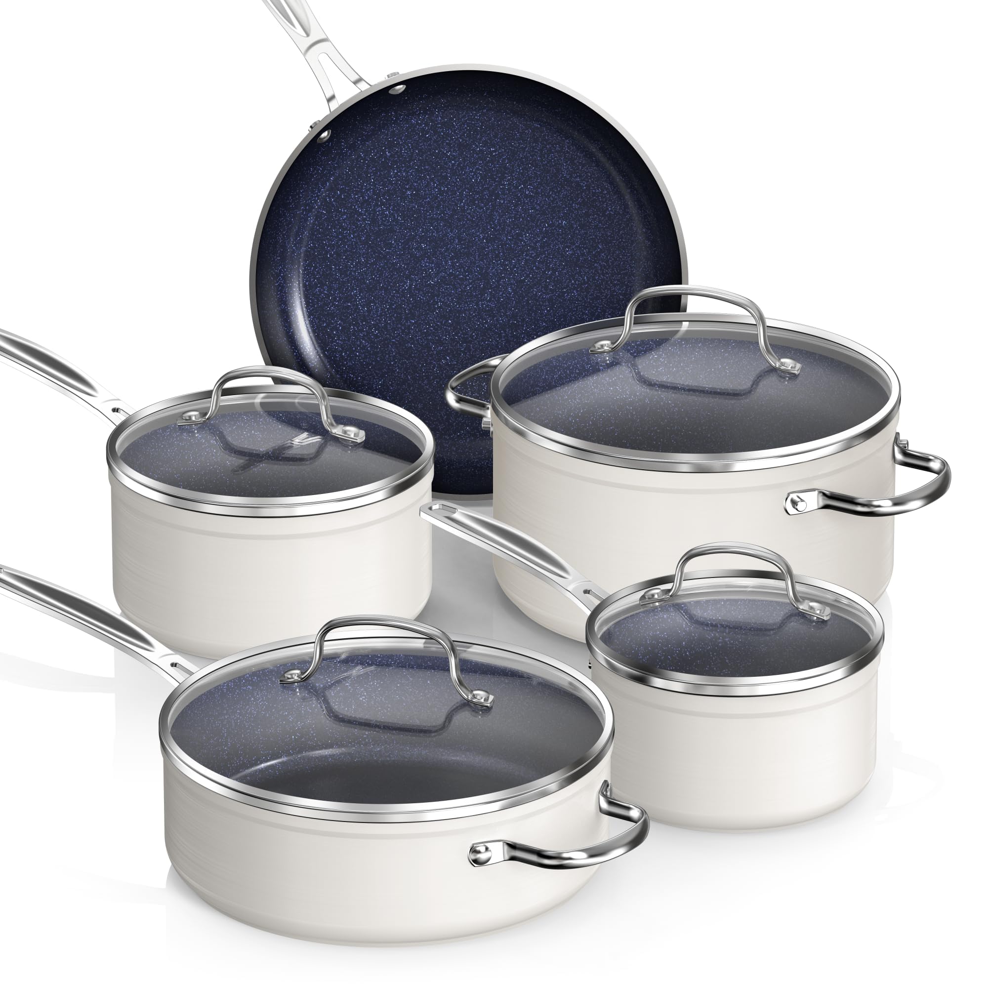 Nuwave Healthy Duralon Blue Ceramic Nonstick Coated 9pc Cookware Set