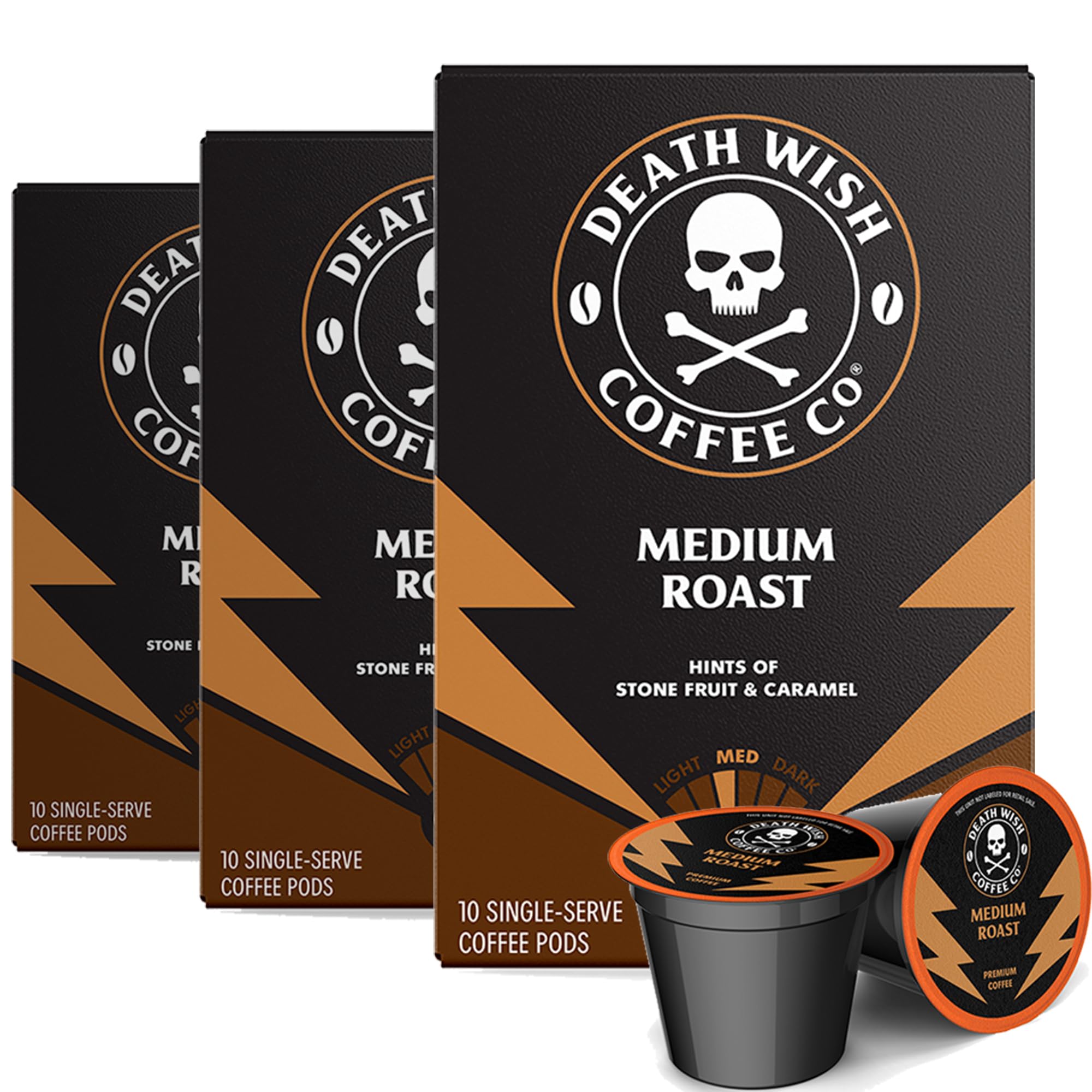 Death Wish Coffee Medium Roast Single Serve Coffee Pods, Organic, 30 Count