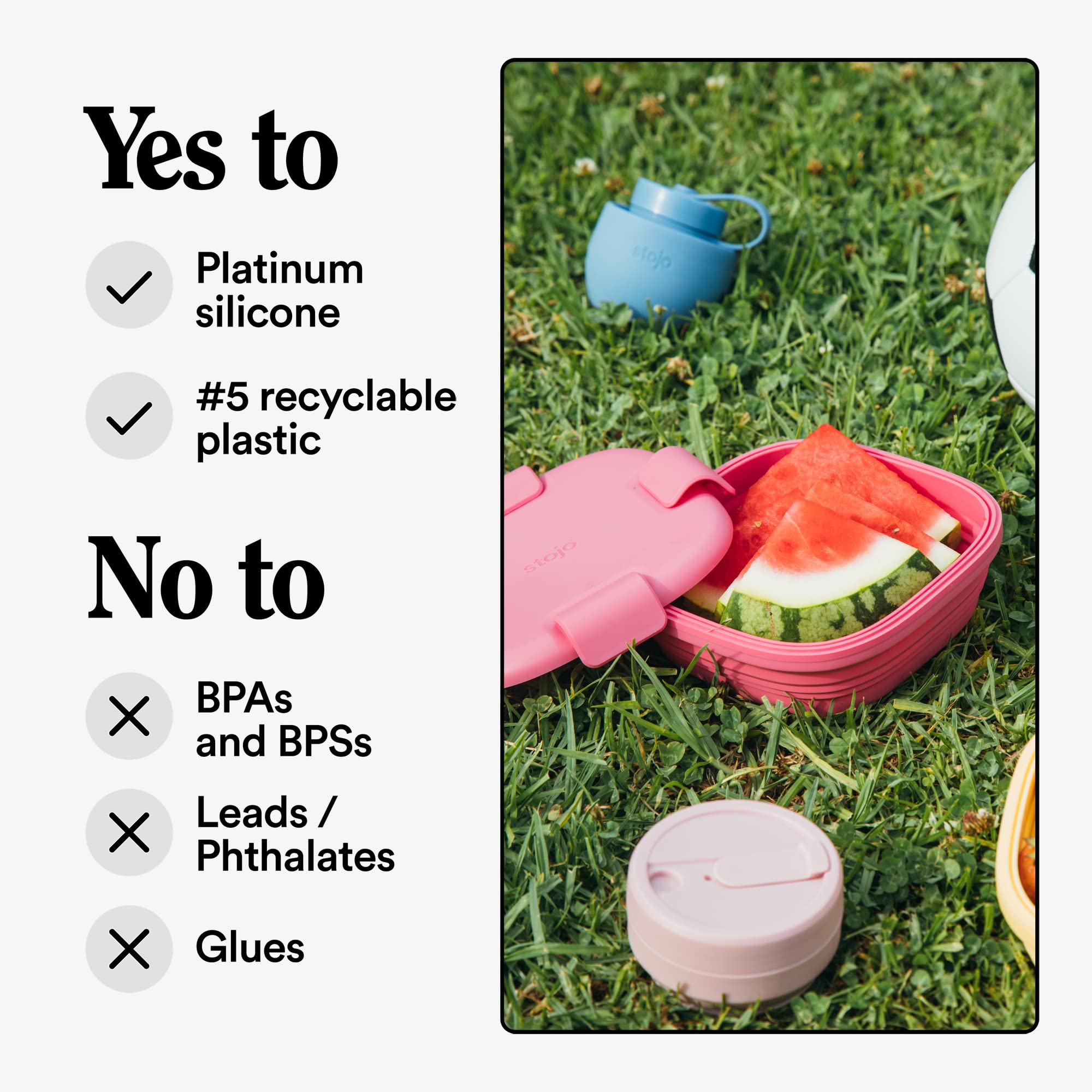 STOJO Collapsible Sandwich Box – 24oz, Reusable Food Storage Container, Silicone Bowl for Hot/Cold Food – Meal Prep, Lunch, Camping, Hiking – Dishwasher Safe (Peony, Set of 1)