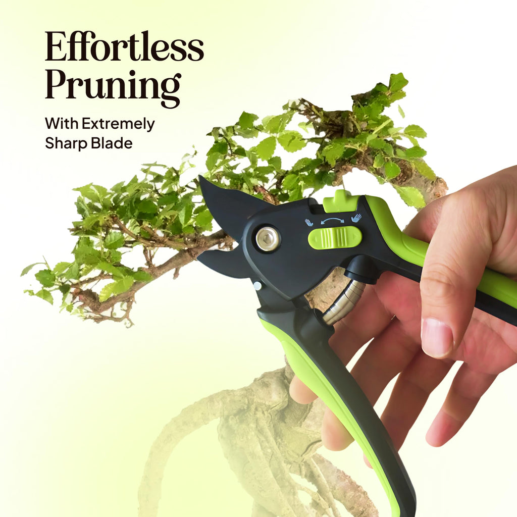 Ultra Sharp Pruning Shears Hedge Clipper – Cuts 3X Easier, Dual-Size Opening, Weak Hand Arthritis Clippers, Rust-Resistant Pruner, Effortlessly Cuts