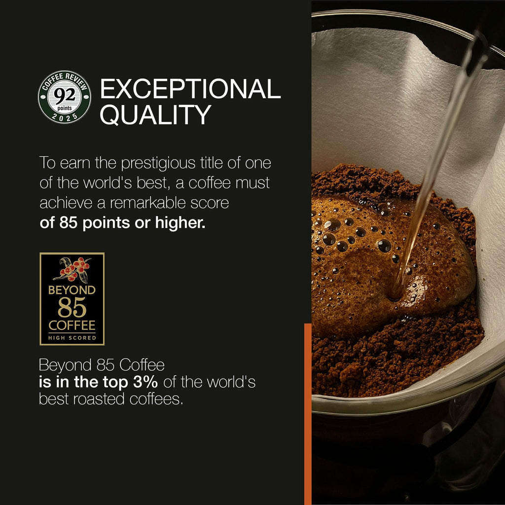 BEYOND 85 COFFEE, Espresso, Premium Colombian Coffee, Medium Roast, Fruity, Nutty & Chocolatey Notes, Whole Bean, 12 OZ