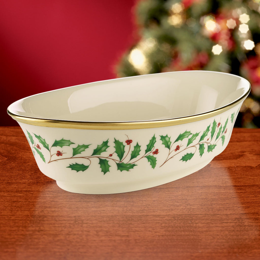 Lenox Holiday Porcelain Christmas Serving Bowl, 34oz