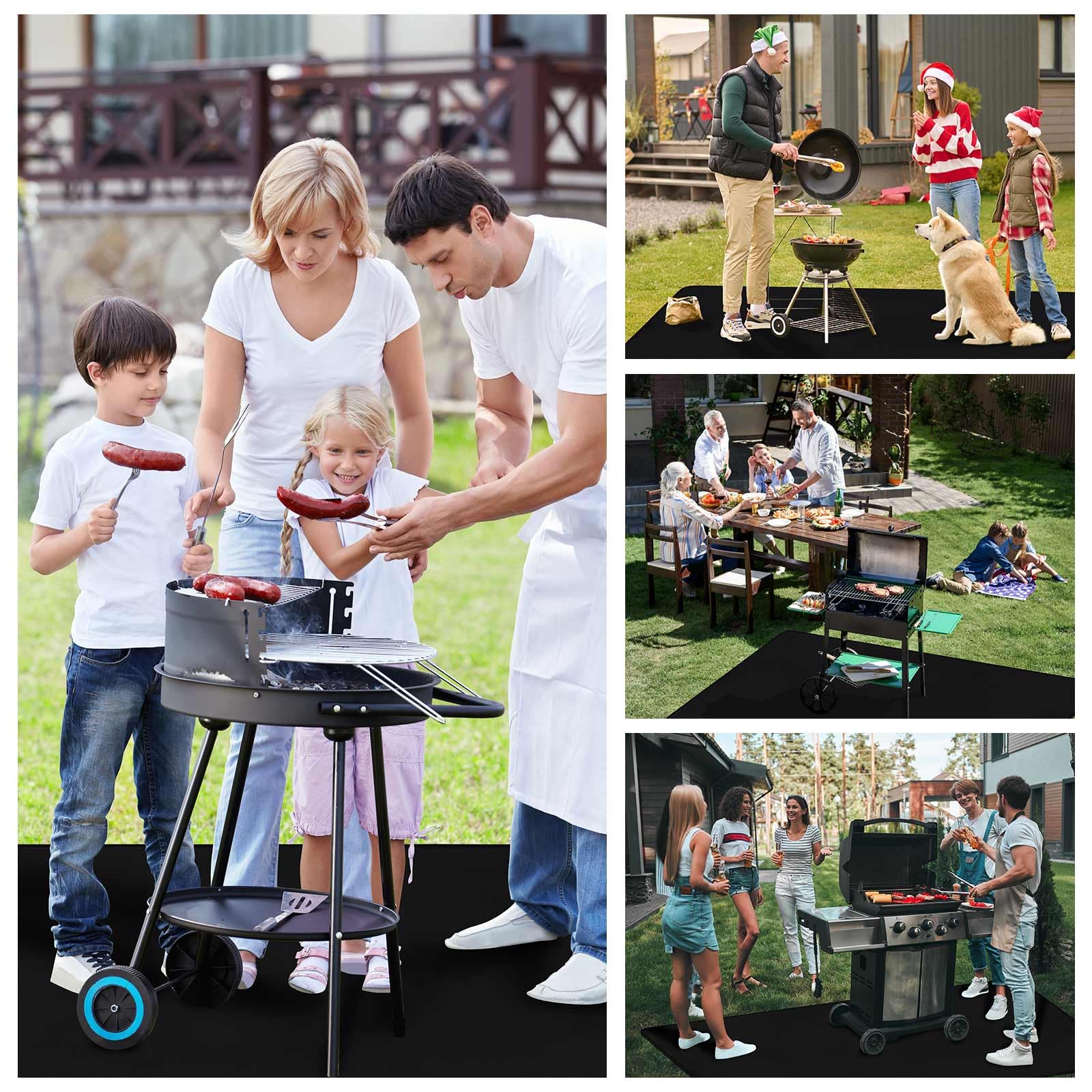 THMINS 80X48 Inches Extra Large Under Grill Mat for Outdoor Grill
