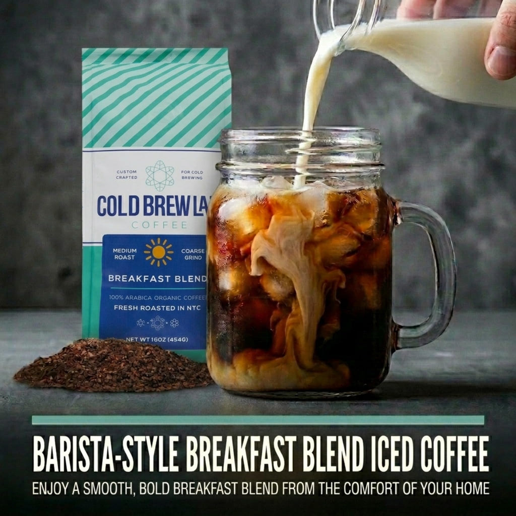 Cold Brew Organic Breakfast Blend Coffee, Medium Roast, Coarse Ground, 1 Lb