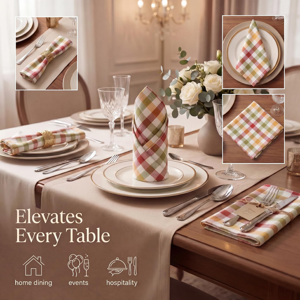 Urban Villa Cloth Napkins Cotton 20x20 (Set of 12) Harvest