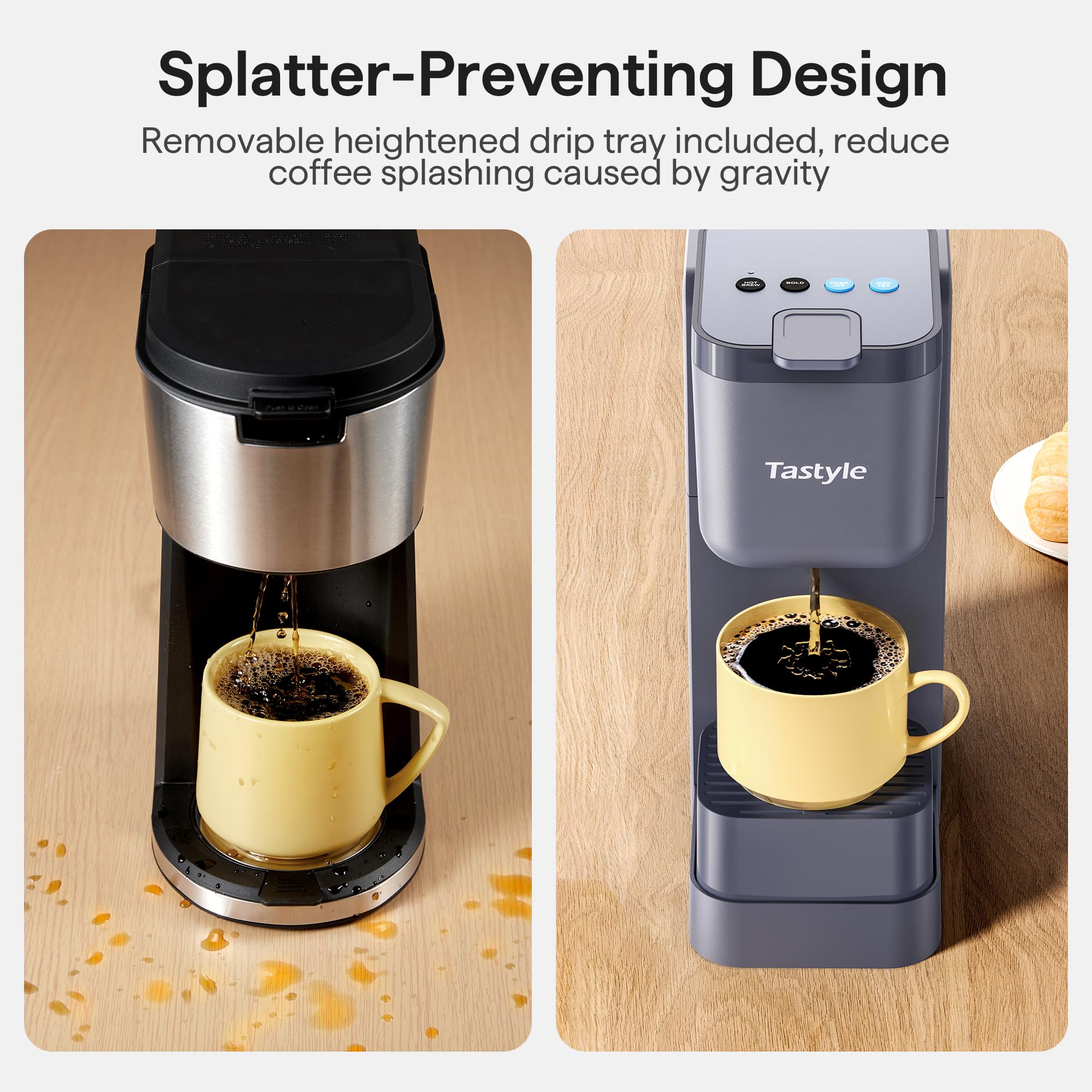 Tastyle Single Serve Coffee Maker for K Cup, Ground and Tea