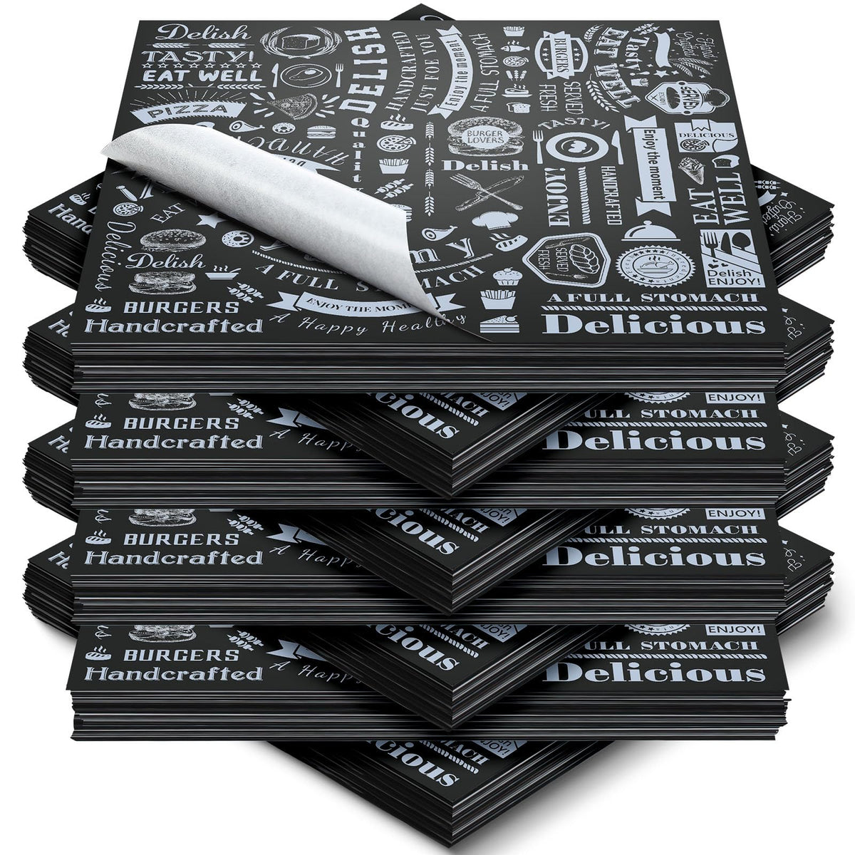 Outus 1800 Pcs 12 x 12 Inch Deli Wax Paper Sheets, Brown