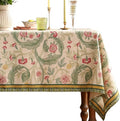 patdrea Designer Linen Green Square Tablecloth,Leaves Pattern Floral Durable Vintage Table Cloth,Decoration Table Cover for Kitchen Dining Christmas,Thanksgiving,Tea Party,67"x67"-Cecilia a